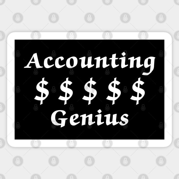 Accounting Genius White Text Sticker by Barthol Graphics